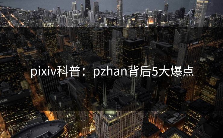pixiv科普:pzhan背后5大爆点 pixiv科普:pzhan背后5大爆点